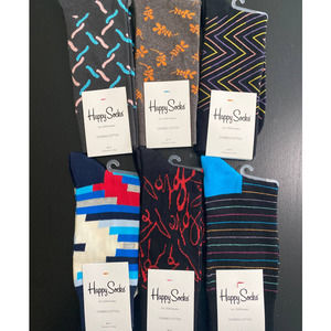 Happy Socks - 6 pairs - NEW - Size: 9-11